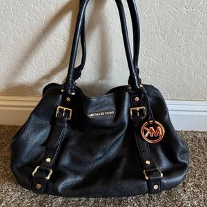 Michael Kors Black Pebbled Leather Shoulder Bag